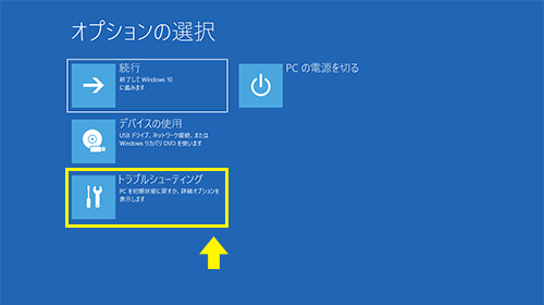 Windowsオプションの選択画面